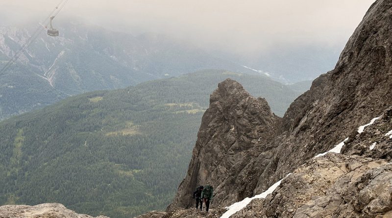 Unterwegs zum Zugspitzgipfel auf dem Stopselzieher-Steig