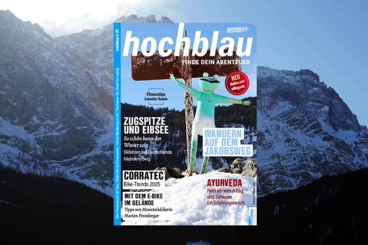hochblau Magazin Cover – Sonderausgabe 2025 vor Zugspitzmassiv