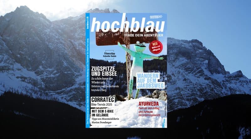 hochblau Magazin Cover – Sonderausgabe 2025 vor Zugspitzmassiv