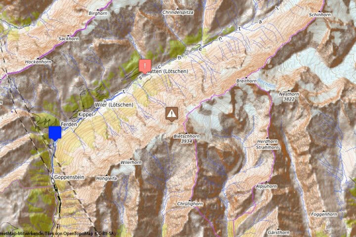 Gletschersturz bei Blatten in der Schweiz