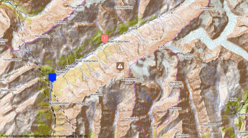 Gletschersturz bei Blatten in der Schweiz