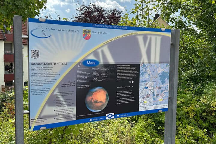 Unser Nachbarplanet, der Mars, auf dem Planetenweg in Weil der Stadt