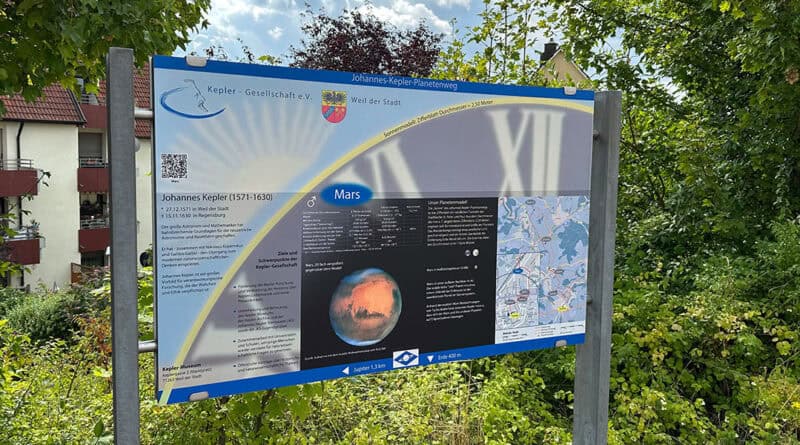 Unser Nachbarplanet, der Mars, auf dem Planetenweg in Weil der Stadt
