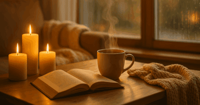 Einmuckeln und entschleunigen mit Kerzen, Tee und einem Buch
